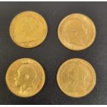 Four gold half sovereigns dated 1895, 1901, 1906 and 1911. (4) (B.P. 21% + VAT)