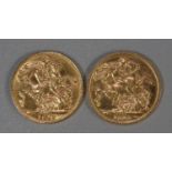 Two gold full sovereigns dated 1912 and 1919. (2) (B.P. 21% + VAT)