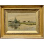 Robert Winchester Fraser (British 1848-1906), 'Nr Worlington, Suffolk', a river landscape with