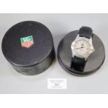 Tag Heuer professional 200 metres gent's stainless steel wristwatch on simulated crocodile strap.