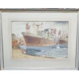 Nils Severin Andersen (South African 1897-1972), 'Tramp Steamer, Durban Harbour', signed.