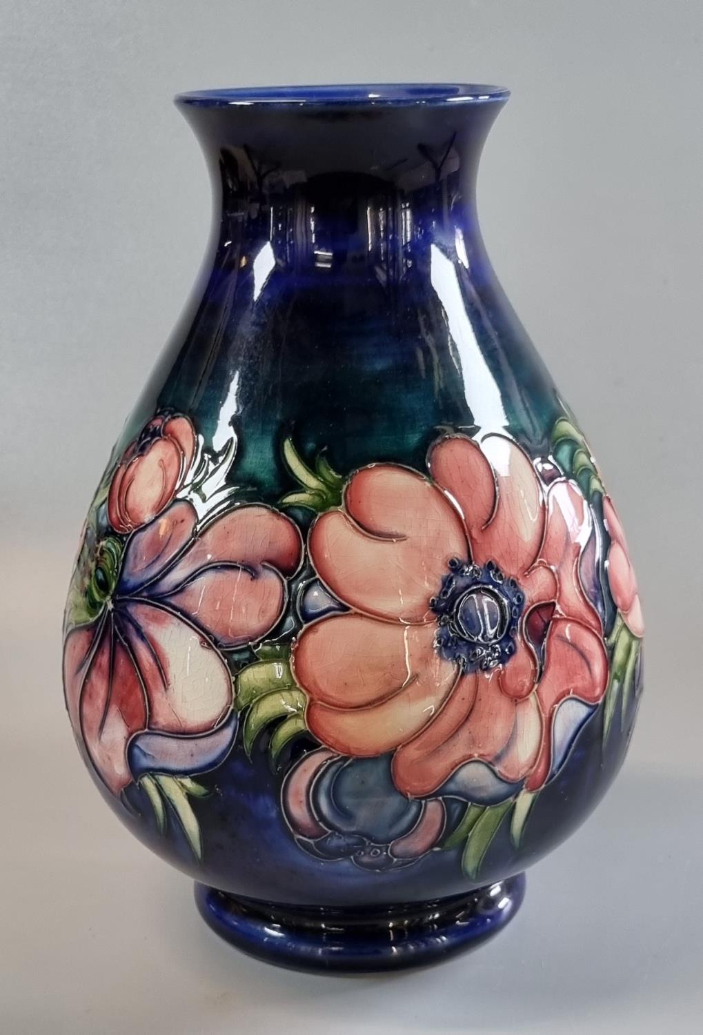 Moorcroft Art Pottery tube lined 'Anemone' pattern vase
