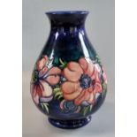 Moorcroft Art Pottery tube lined 'Anemone' pattern vase