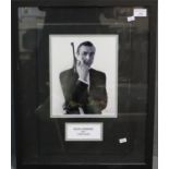 Framed photograph with signature, Sean Connery, 007 James Bond. Image 28x20cm approx. Framed and