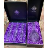 Edinburgh International hand cut glass decanter and stopper in original box together with a matching