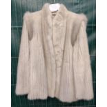 Saga Mink sapphire and white mink fur vintage jacket with silky lining. (B.P. 21% + VAT)