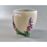 Clarice Cliff Newport Pottery vase, in the 'My Garden' pattern, impressed 673. 14.5cm high