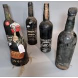 Collection of five vintage Ports in distressed condition, to include: Porto Dalva House Reserve