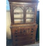 Early 19th century Scotch chest together with associated glazed oak top. (B.P. 21% + VAT) Poor