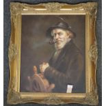 Lan Stia, portrait of a sailor, modern. Oils on canvas. 62x52cm approx. Framed. (B.P. 21% + VAT)