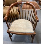 Early 20th century child's spindle back tub chair on spiral turned legs. (B.P. 21% + VAT)