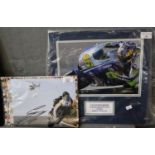 Valentino Rossi, photograph of the nine time world champion Moto GP rider, signed. Together with Guy