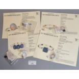 Collection of TJC gemset jewellery set in silver with certificates. (B.P. 21% + VAT)