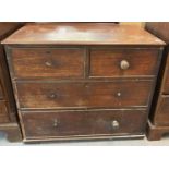 Victorian mahogany straight front chest of two short and two long drawers in distressed