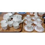 19 piece Susie Cooper English bone china fruit design teaset, together with six 'Apple Gay' design