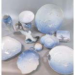 Large collection of mainly Royal Copenhagen porcelain items, overall decorated with gulls and
