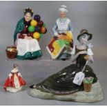 Three Royal Doulton bone china figurines, to include: 'Eventide', 'Southern Belle' and 'The Old