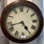 Late 19th early 20th century single train wall clock with Roman numerals, and having single fusee