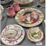 Tray of china, to include: two similar 19th century pink splash lustre jugs, Royal Doulton the Mayor