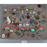 Good collection of vintage and other badges: Pembroke Valero Pembrokeshire Music Festival, ladies