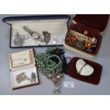 Collection of oddments, to include: Phenix Anti- Magnetic wristwatch, two silver sports fobs for