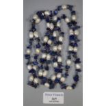Freshwater pearl and lapis lazuli necklace (B.P. 21% + VAT)