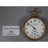 9ct gold open faced pocket watch, marked Herbert Wolf Ltd. London, Liverpool and Manchester, '