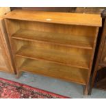 Early 20th century pale oak three tier open bookcase. (B.P. 21% + VAT)