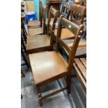 Pair of early 19th century oak bar back farmhouse kitchen chairs. (2) (B.P. 21% + VAT)