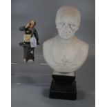 Royal Doulton bone china figurine, 'The Clock Maker'. Together with Composition study of a bust in