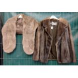 Collection of vintage fur and sheepskin items to include: an Antartex curly sheepskin dark brown