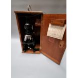 Early 20th century Cooke, Troughton and Simms microscope in fitted case. (B.P. 21% + VAT)