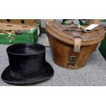 Lincoln Bennett & Co. Sackville Street, Piccadilly, London, black fur felt top hat in velvet lined