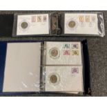 Box of various coin covers in two albums, 1977 Silver Jubilee and 1981 Royal Wedding plus 2008