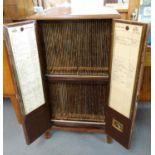 Early 20th century mahogany two door blind panelled record/vinyl LP cabinet by His Master's Voice,