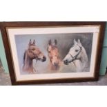 After S L Crawford, 'We Three Kings', equestrian print featuring Arkle, Red Rum and Desert Orchid.