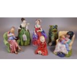 Five Royal Doulton bone china figurines to include: 'Sweet Dreams', 'When I was Young', 'The