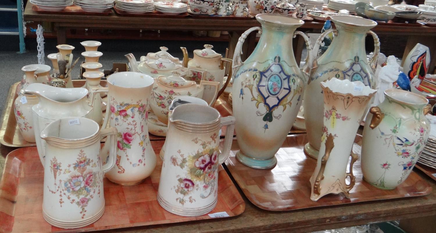 Five trays of blush ivory floral design items to include: Queen Anne design, Cranford ware, Crown - Image 2 of 2