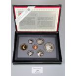 Proof set of Canadian coinage by the Royal Canadian Mint which contains both the 1989 silver and