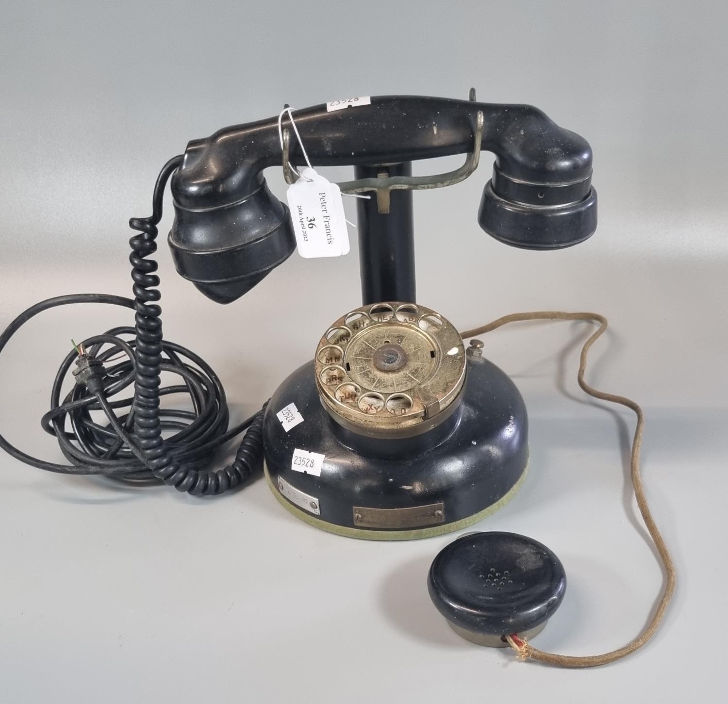 Early 20th Century bakelite and metal telephone. (B.P. 21% + VAT)