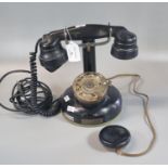 Early 20th Century bakelite and metal telephone. (B.P. 21% + VAT)