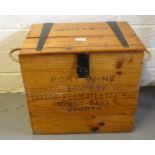 Vintage pine and metal banded Port wine box bottled by Taylor. F Ladgate and Yeatman Vinhos - S.A.