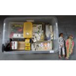 Plastic box of assorted toys, to include: Corgi yellow submarine, various diecast model vehicles
