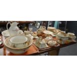 Eight trays of blush ivory floral design items; Crown Devon Fieldings and other; jug and basin