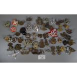 Collection of assorted British military cap badges, various with other pin badges etc. (B.P. 21% +