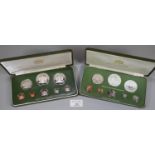 Republic of Trinidad and Tobago proof coin set dated 1980 together with another proof coin set