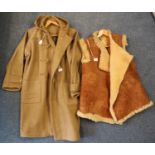 British Naval War Department beige coloured hooded duffle coat, together with a probably military