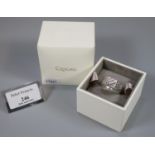 Welsh Clogau silver and 9ct rose gold men's dragon scale ring, in original box and Clogau bag. 7g