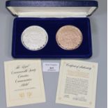 The Royal Commonwealth Society Coronation Commemorative Medal Set sculpted by David Cornell in