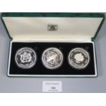 The Royal Mint Dirhams, Morocco three silver coin proof set, 1396-1976, in original